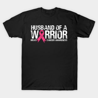 Husband of a Warrior Breast Cancer awareness T-Shirt